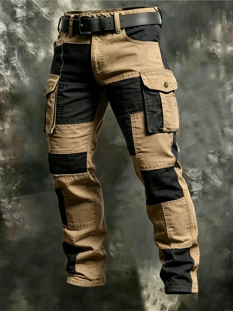 Street Fashion Art - Cotton Men Cargo Pants Khaki Casual
