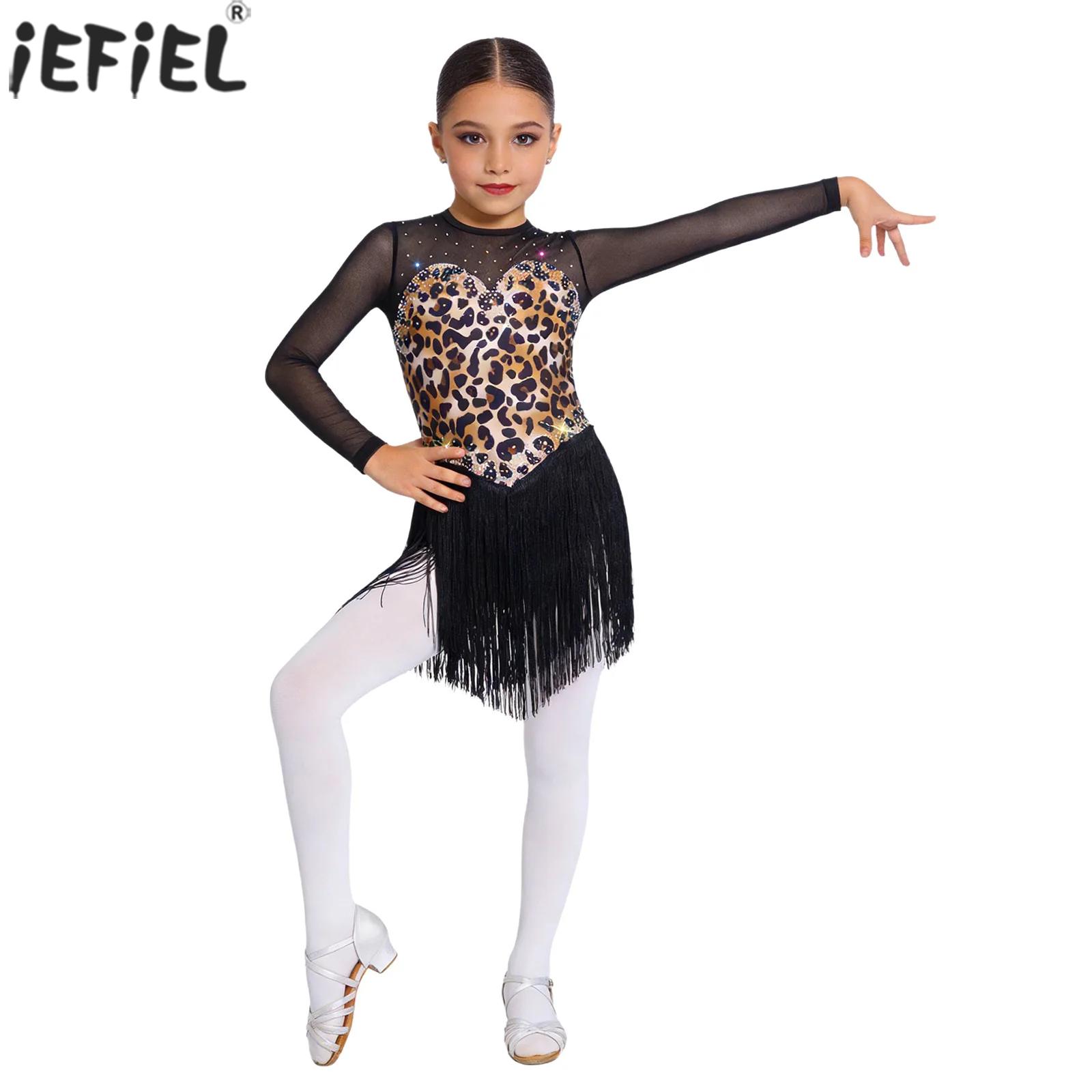 Street Fashion Kids - Kids Girls Tassel Latin Dance Dress