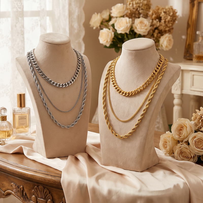 Fashion Street Singapore - Stainless Steel Chain Cuban Link Necklace