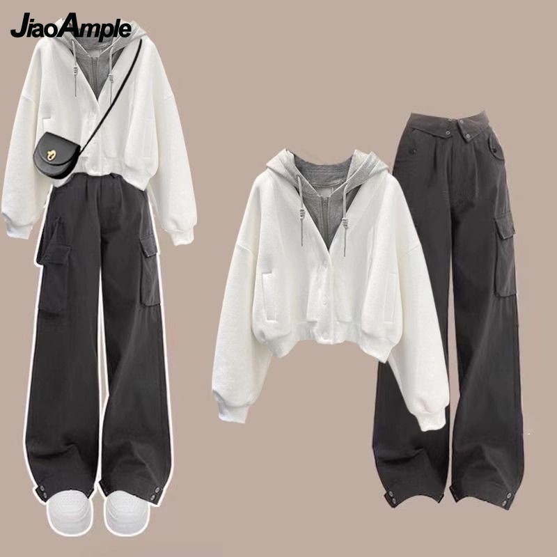Street Fashion Korean - Women's Spring Autumn New Tracksuit Matching