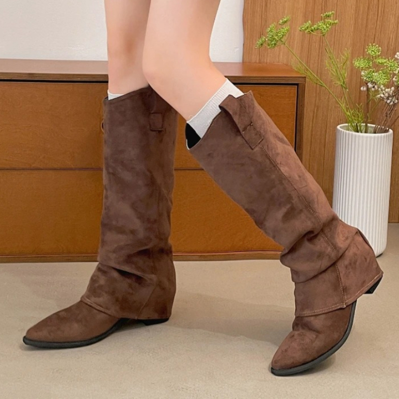 Street Fashion Rome - Autumn Winter Vintage Thick Heel Woman