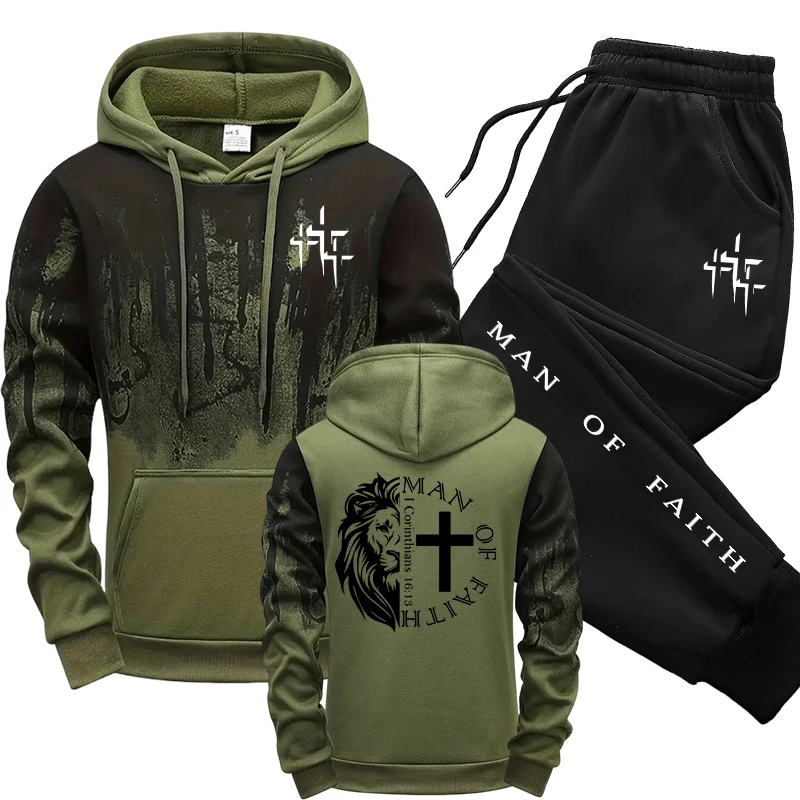 Street Fashion Art - Man of Faith Pattern Men's Set