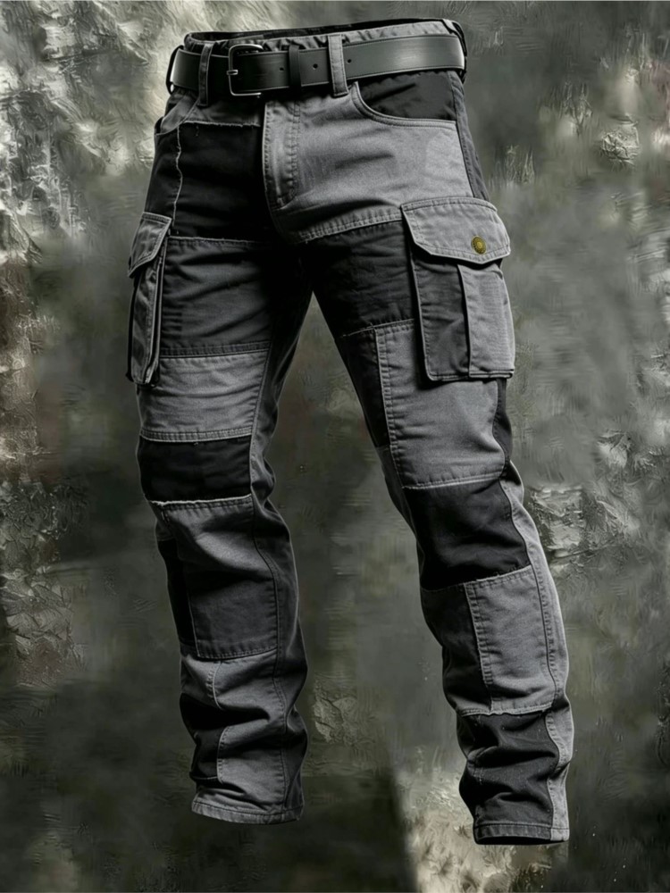 Cotton Men Cargo Pants Khaki C - Street Fashion Art 评论和价格