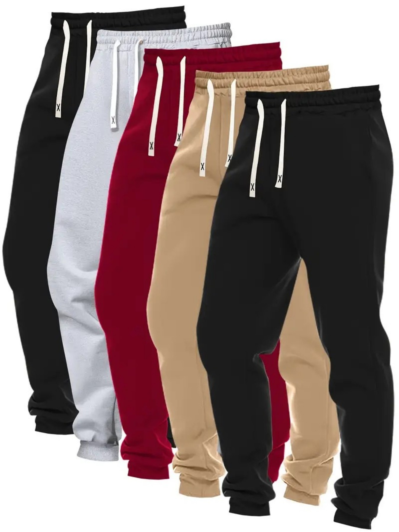 5PCS Men's Casual Jogger Pants - Running Pant Jogger 评论和价格