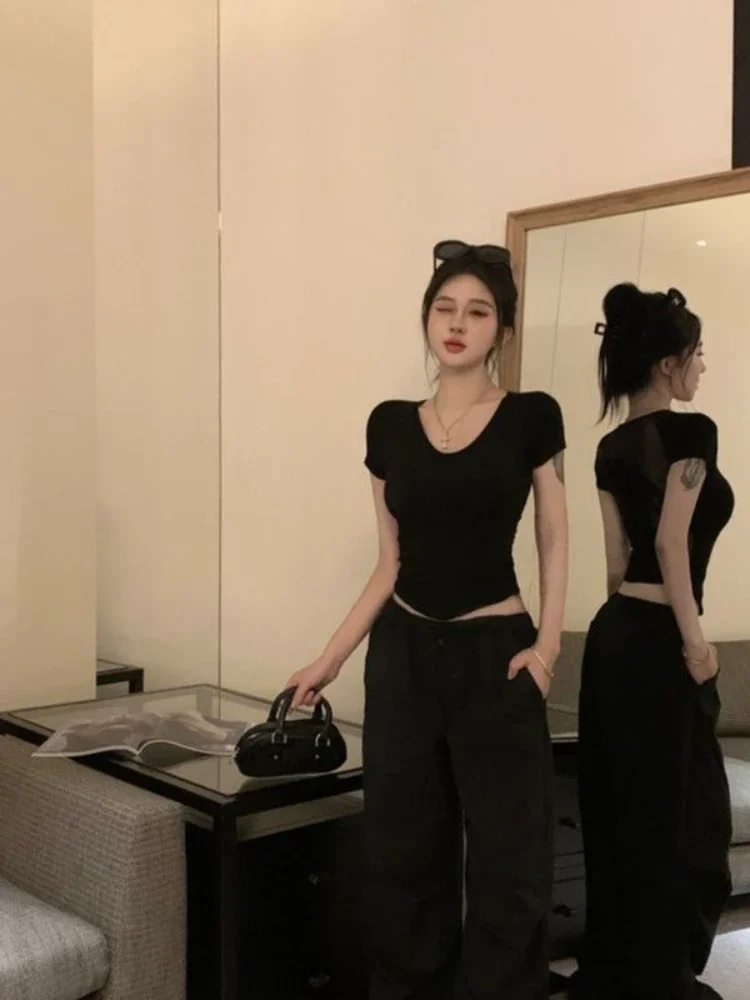 Back-length Tops Woman Black C - Street Fashion Reviews 评论和价格