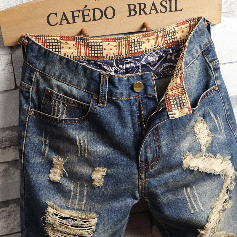 Ripped Hip-hop Denim Shorts Me - Street Fashion Types 评论和价格