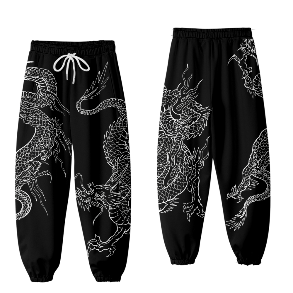 Anime Dragon 3D Sweatpants Fas - Street Fashion Types 评论和价格