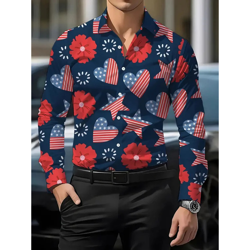 Men's 3D Printed Pattern Shirt - Street Fashion Shanghai 评论和价格