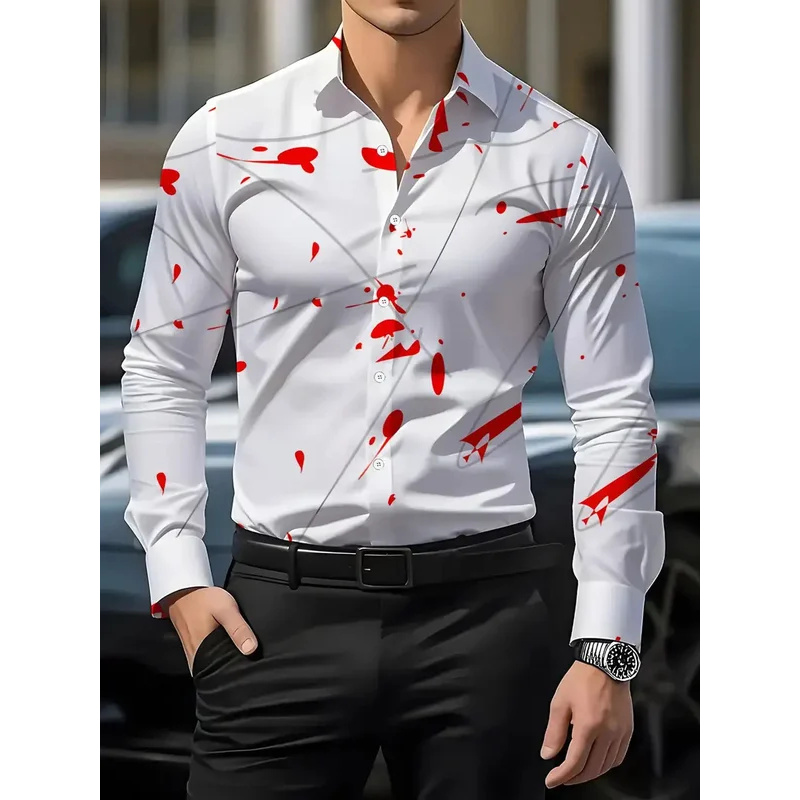 Men's 3D Printed Pattern Shirt - Street Fashion Shanghai 评论和价格
