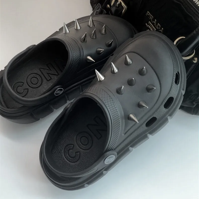 Y2K style Rivet Hole Shoes Wom - Street Fashion Trends 评论和价格