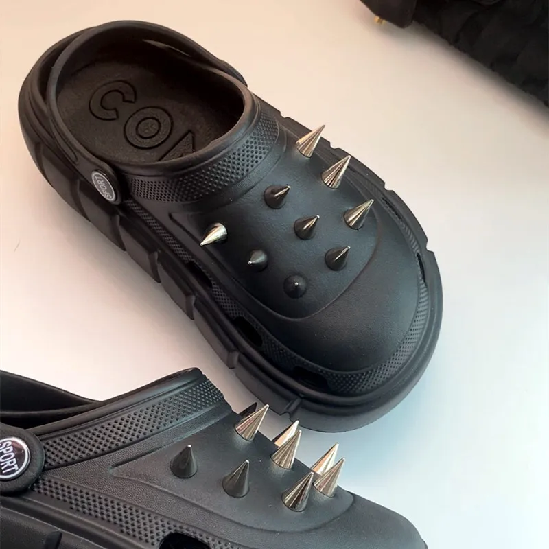 Y2K style Rivet Hole Shoes Wom - Street Fashion Trends 评论和价格