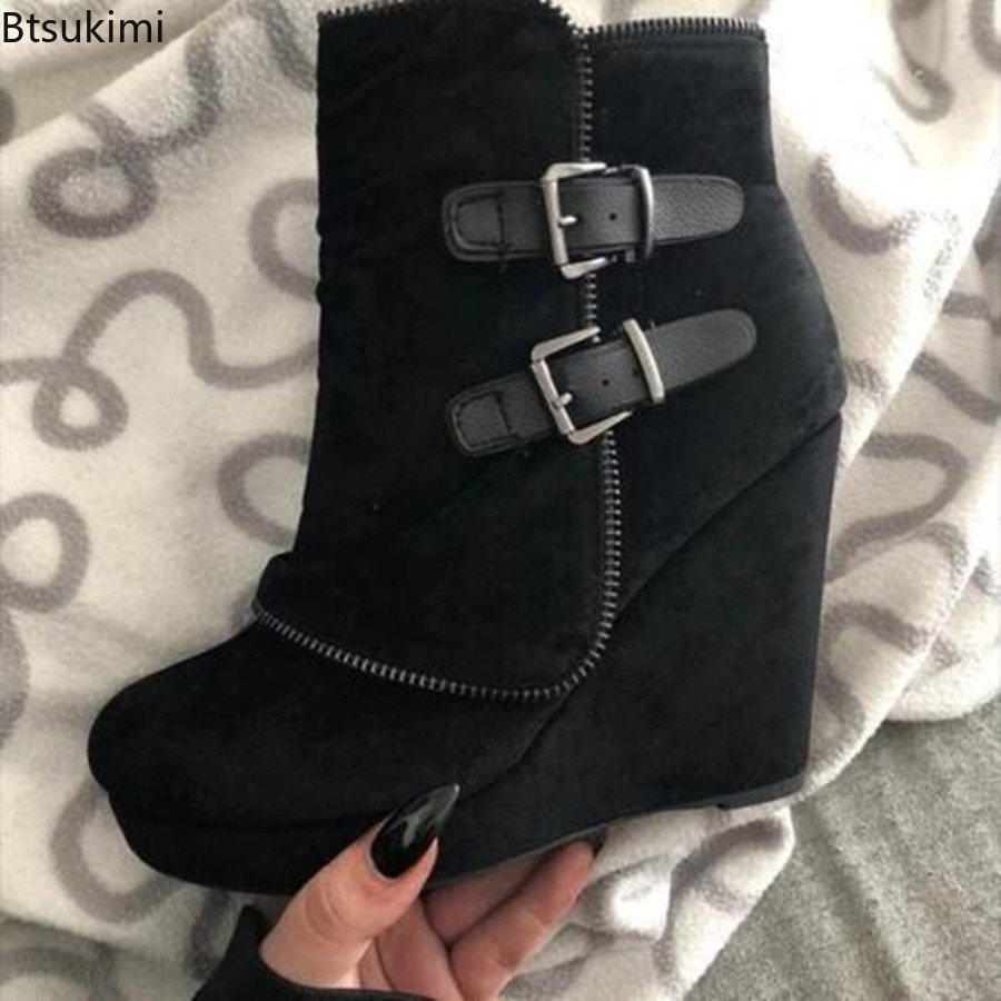 New Women's chunky Boots Zip H - Street Fashion Lady 评论和价格