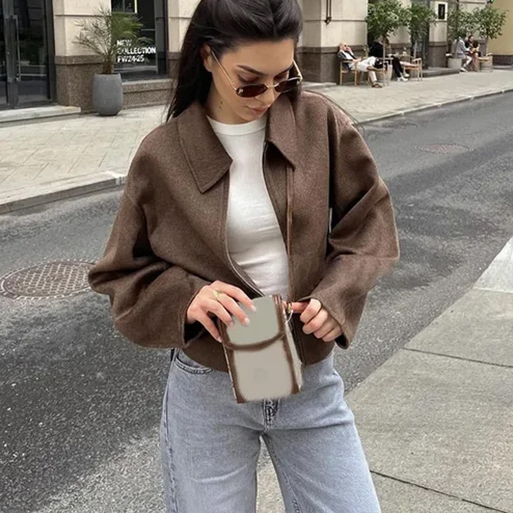 Vintage Solid Brown Turndown C - Street Fashion Shanghai 评论和价格
