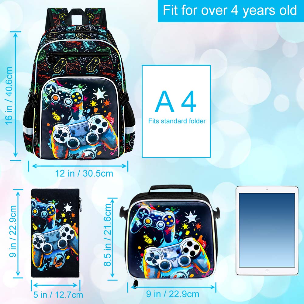 3Pcs Backpack for Boys, Cool V - Street Fashion Kids 评论和价格