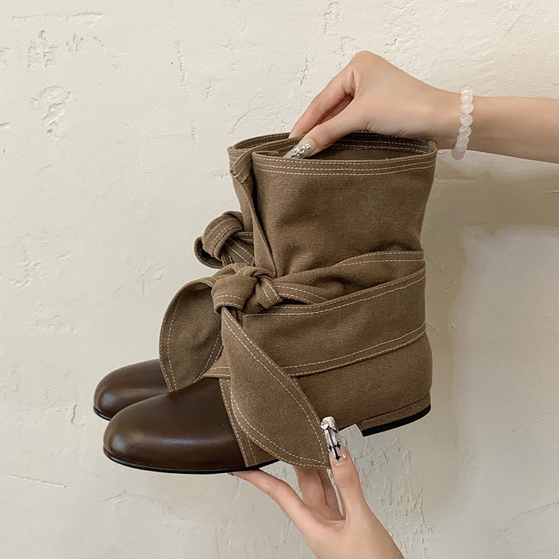 Autumn Bow Knot Women Short Bo - Street Fashion Rome 评论和价格