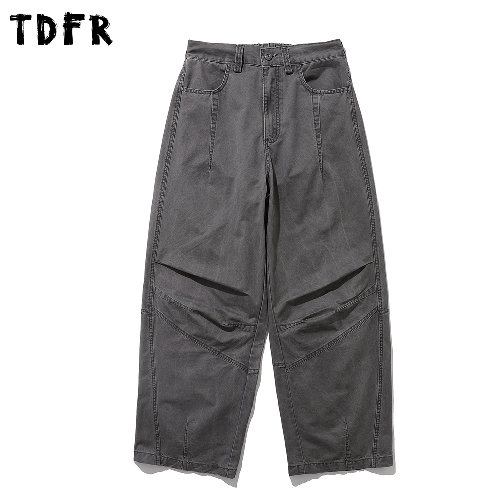 Washed Distressed Pleated Carg - Cargo Pant Wide 评论和价格