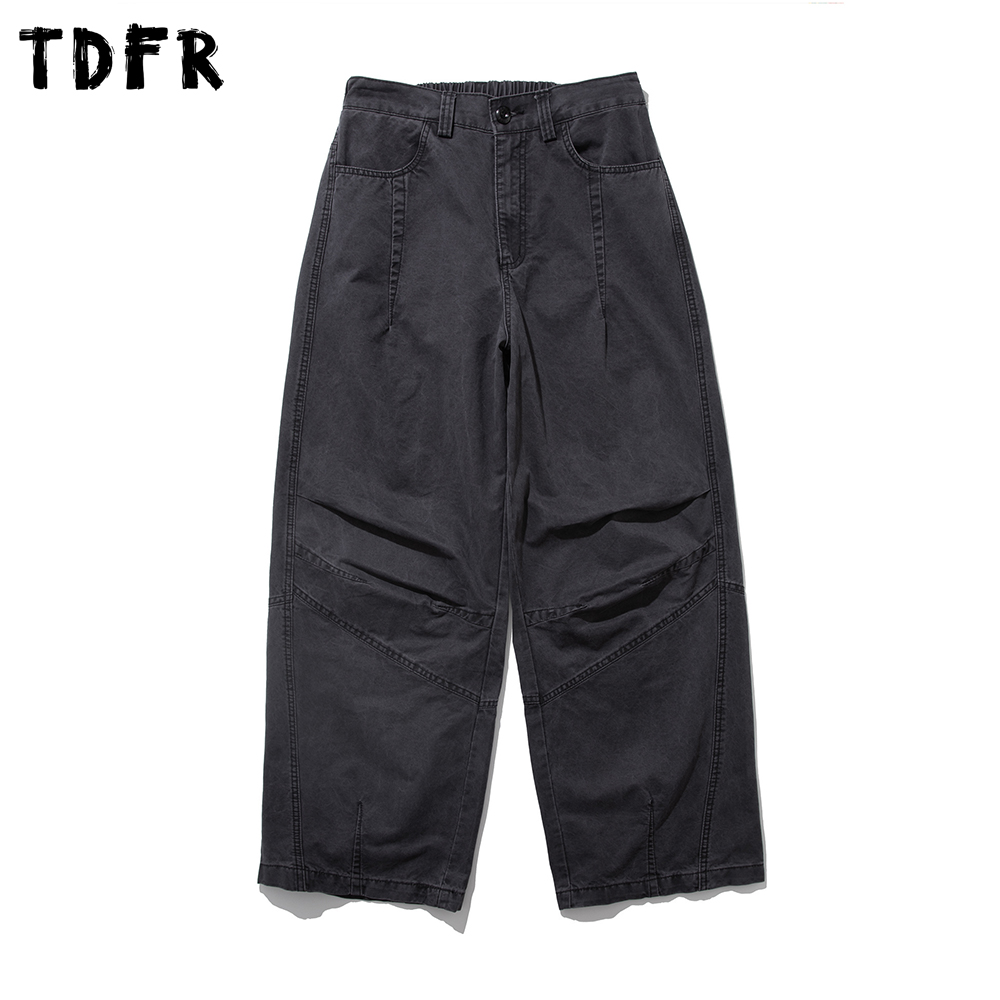 Washed Distressed Pleated Carg - Cargo Pant Wide 评论和价格