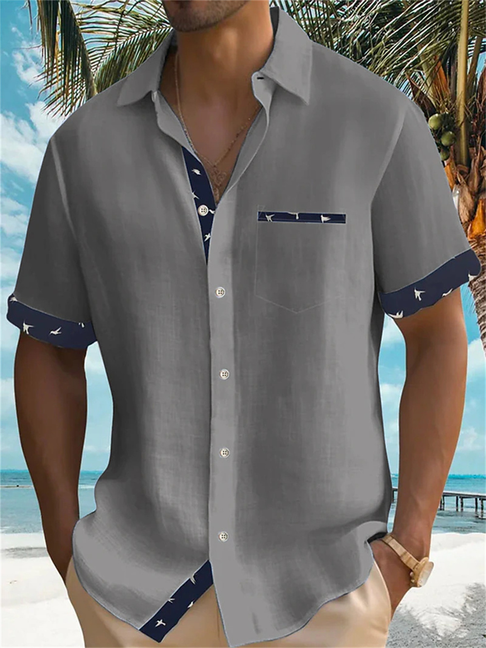 2023 Summer New Men's Aloha Sh - Street Fashion Shanghai 评论和价格