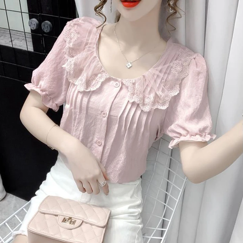 Vintage Lace Patchwork White S - Street Fashion Korean 评论和价格