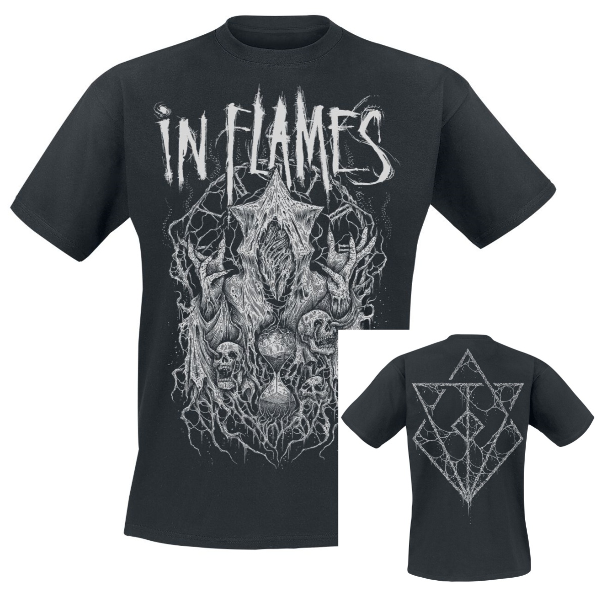 Skull Logo in Flames T-Shirt M - Street Fashion Logo 评论和价格