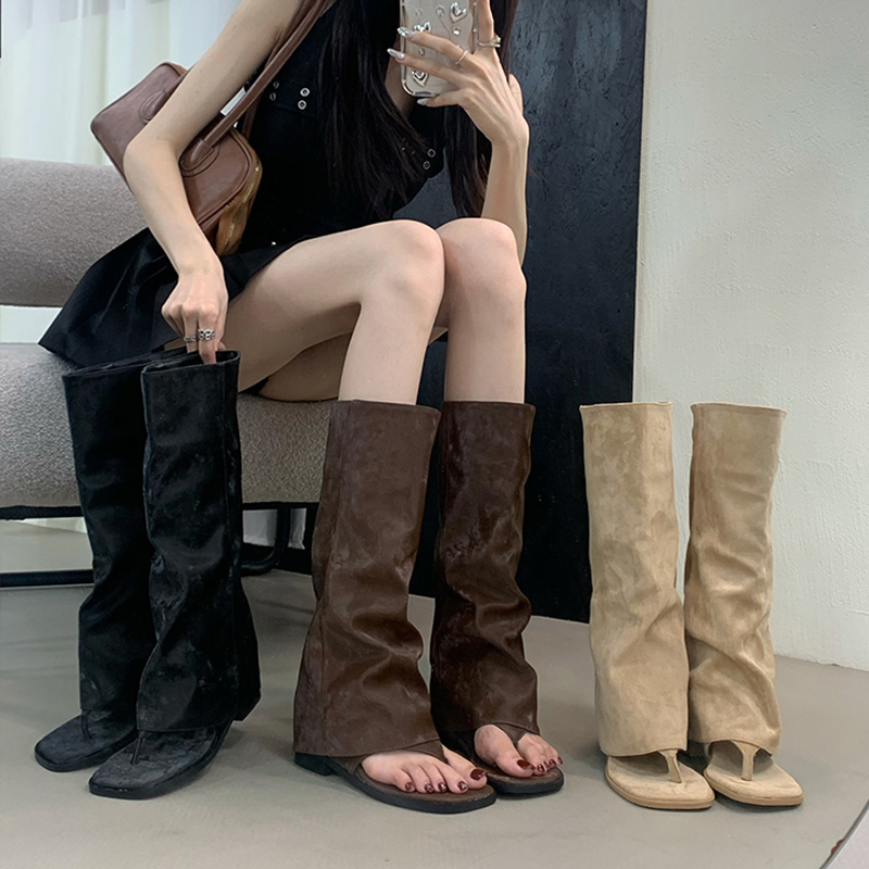 Hollow Out Women's Boots Velve - Street Fashion Korean 评论和价格