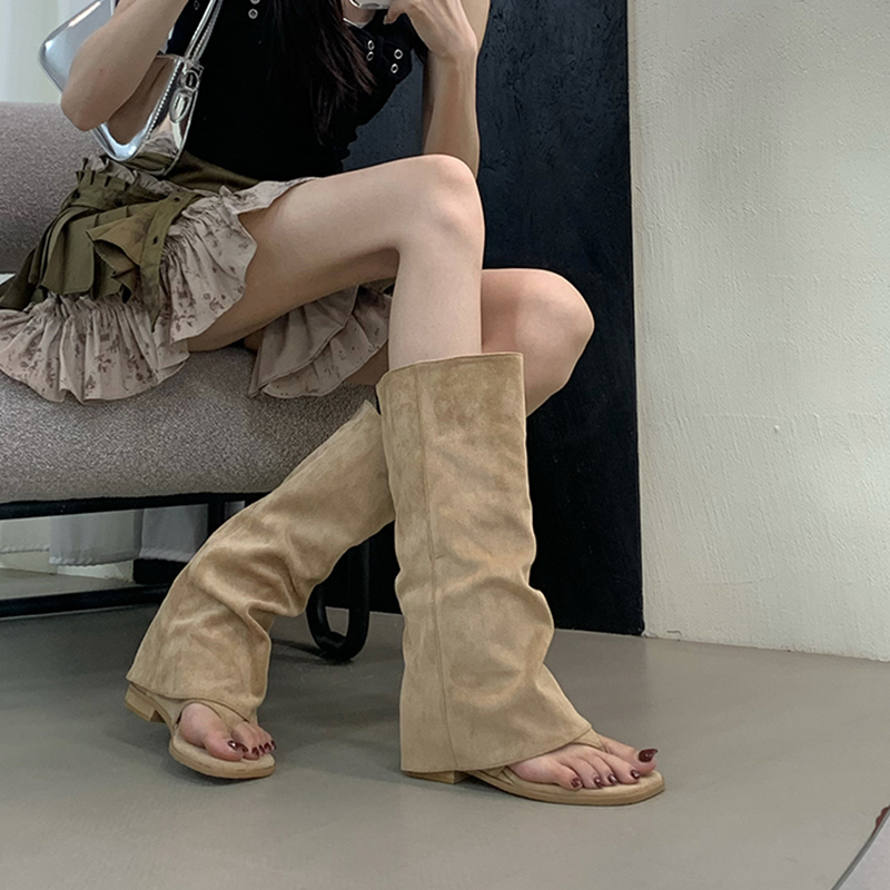 Hollow Out Women's Boots Velve - Street Fashion Korean 评论和价格