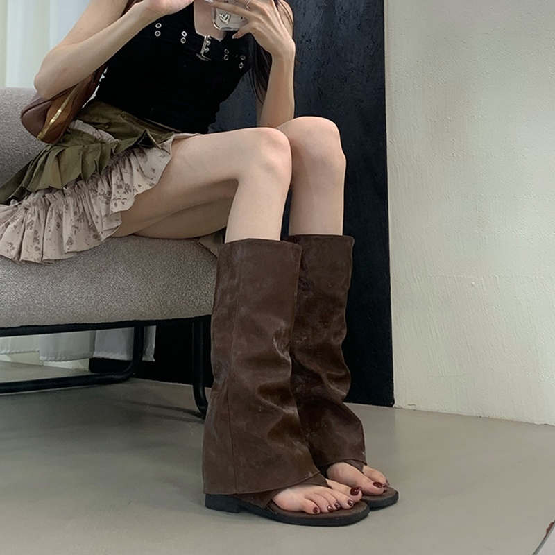 Hollow Out Women's Boots Velve - Street Fashion Korean 评论和价格