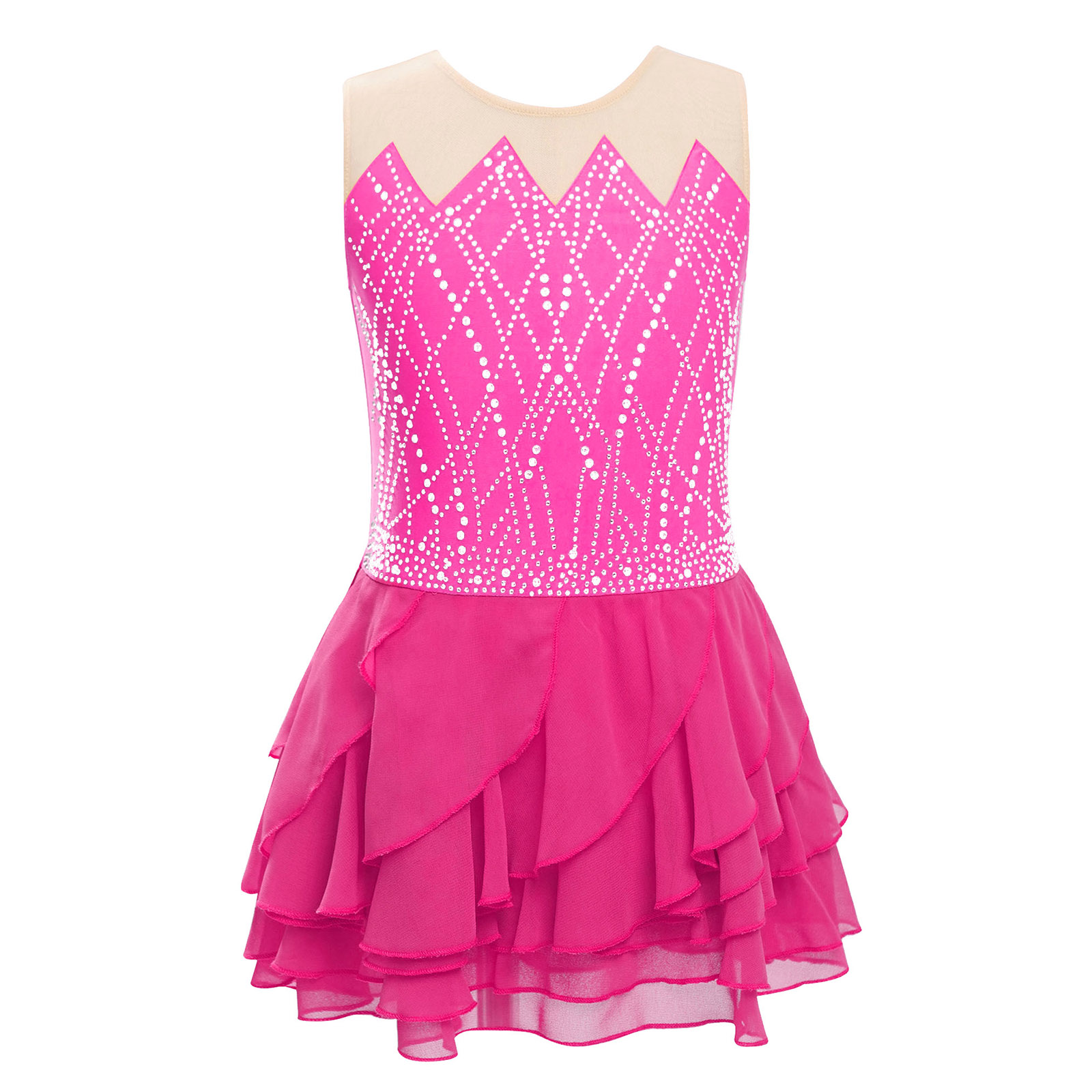 Girls Mesh Figure Skating Dres - Street Fashion Kids 评论和价格