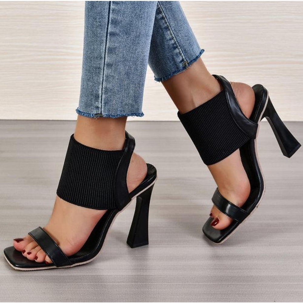 Square Toe High Heeled Sandal  - Street Fashion Rome 评论和价格