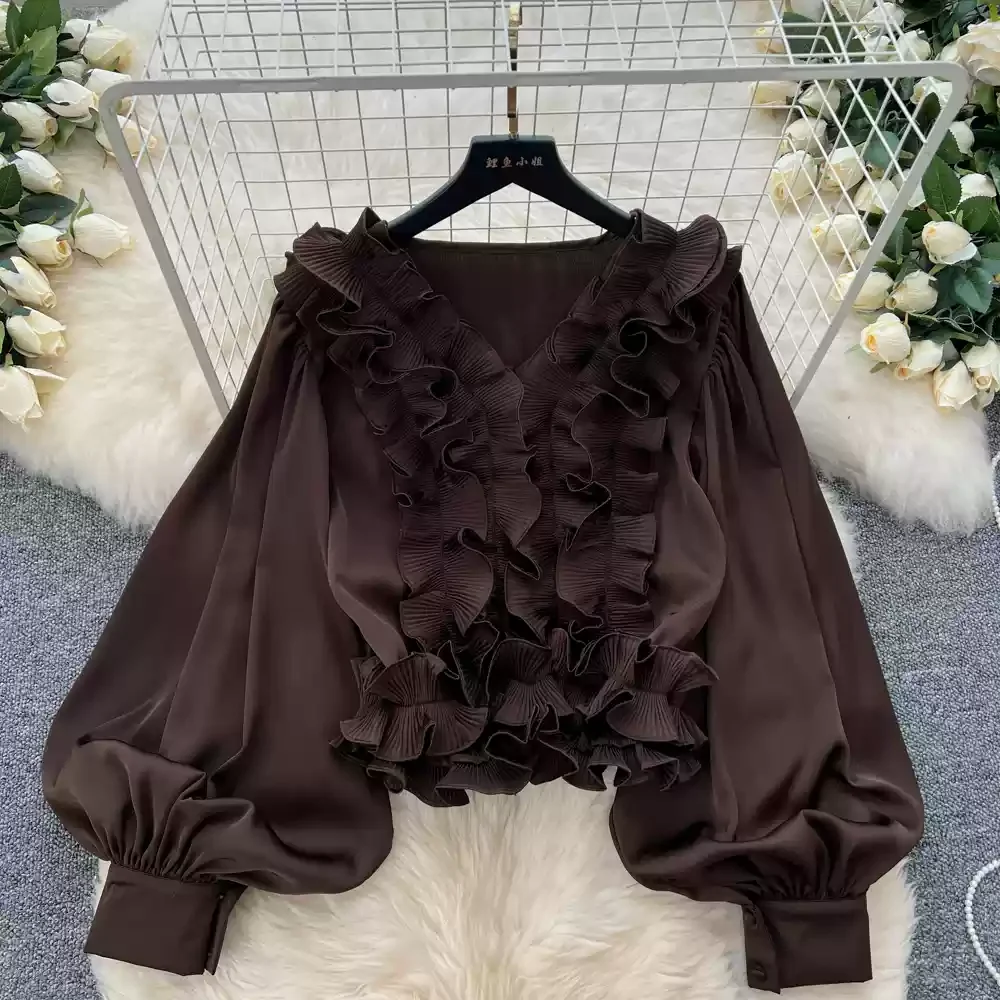 Chic V-neck Vintage Long Lante - Street Fashion Korean 评论和价格