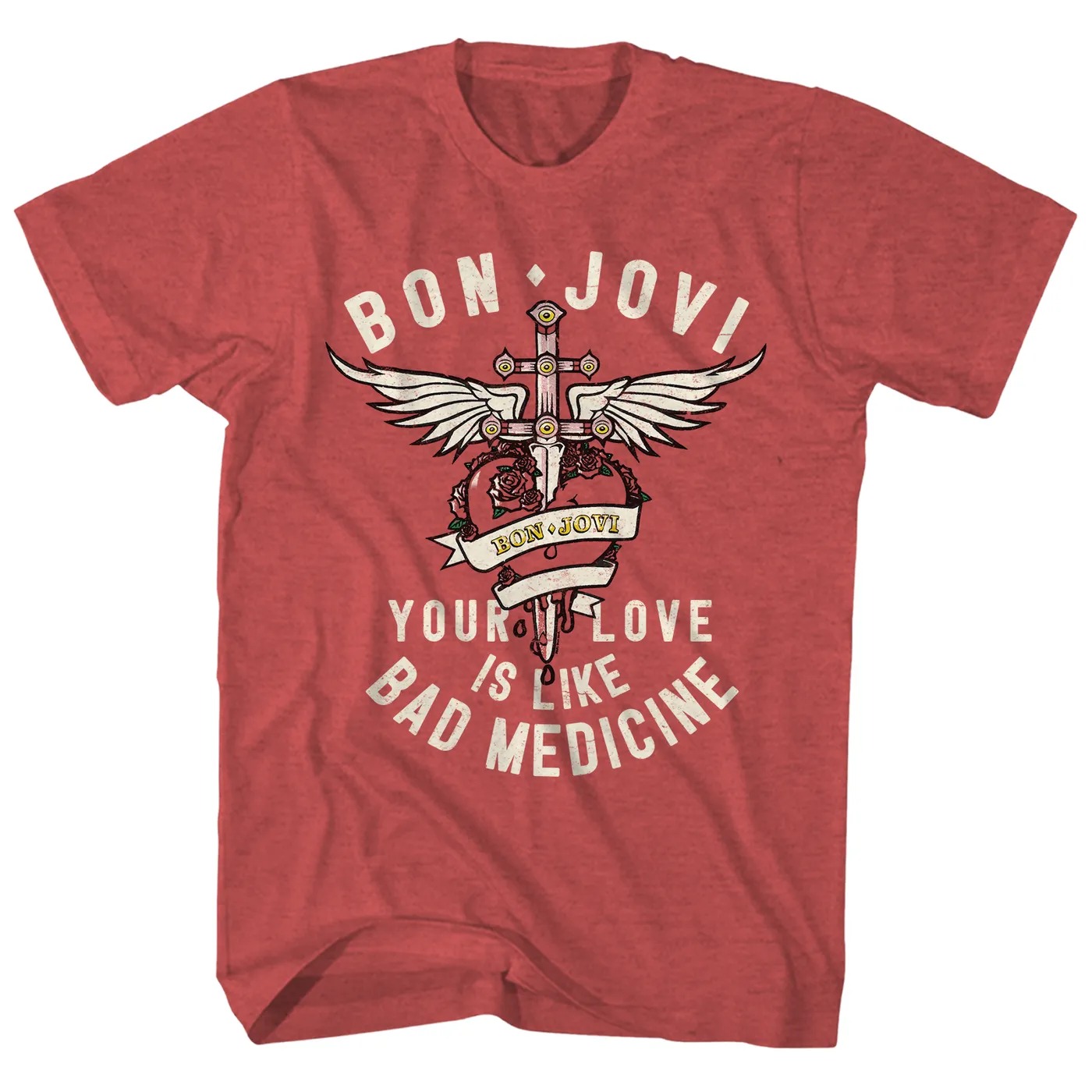Bon Jovi T-Shirt Heart & Dagge - Street Fashion Logo 评论和价格